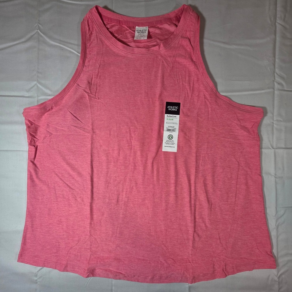 Athletic Works ButterCore Tank Top XL 16-18 Corsage Pink Moisture Wicking NEW